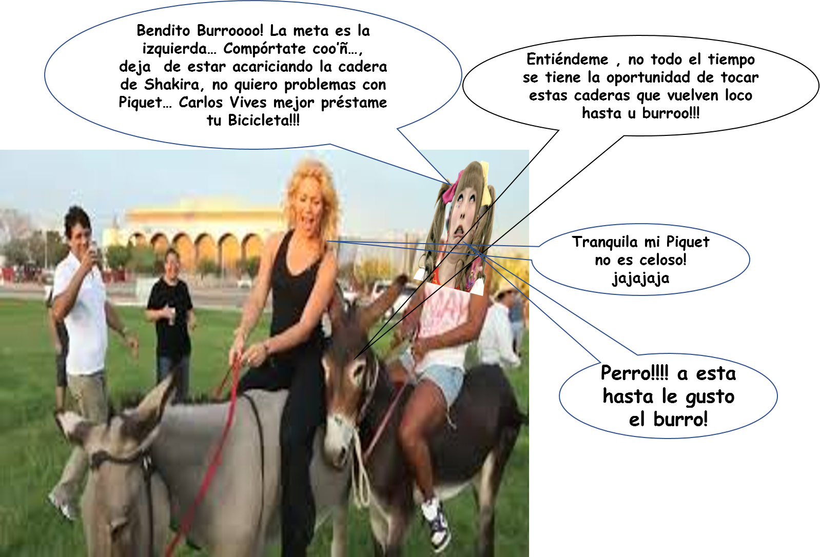Shakira Y El Burro Photobomb Challenge - Mare (1598x1086), Png Download