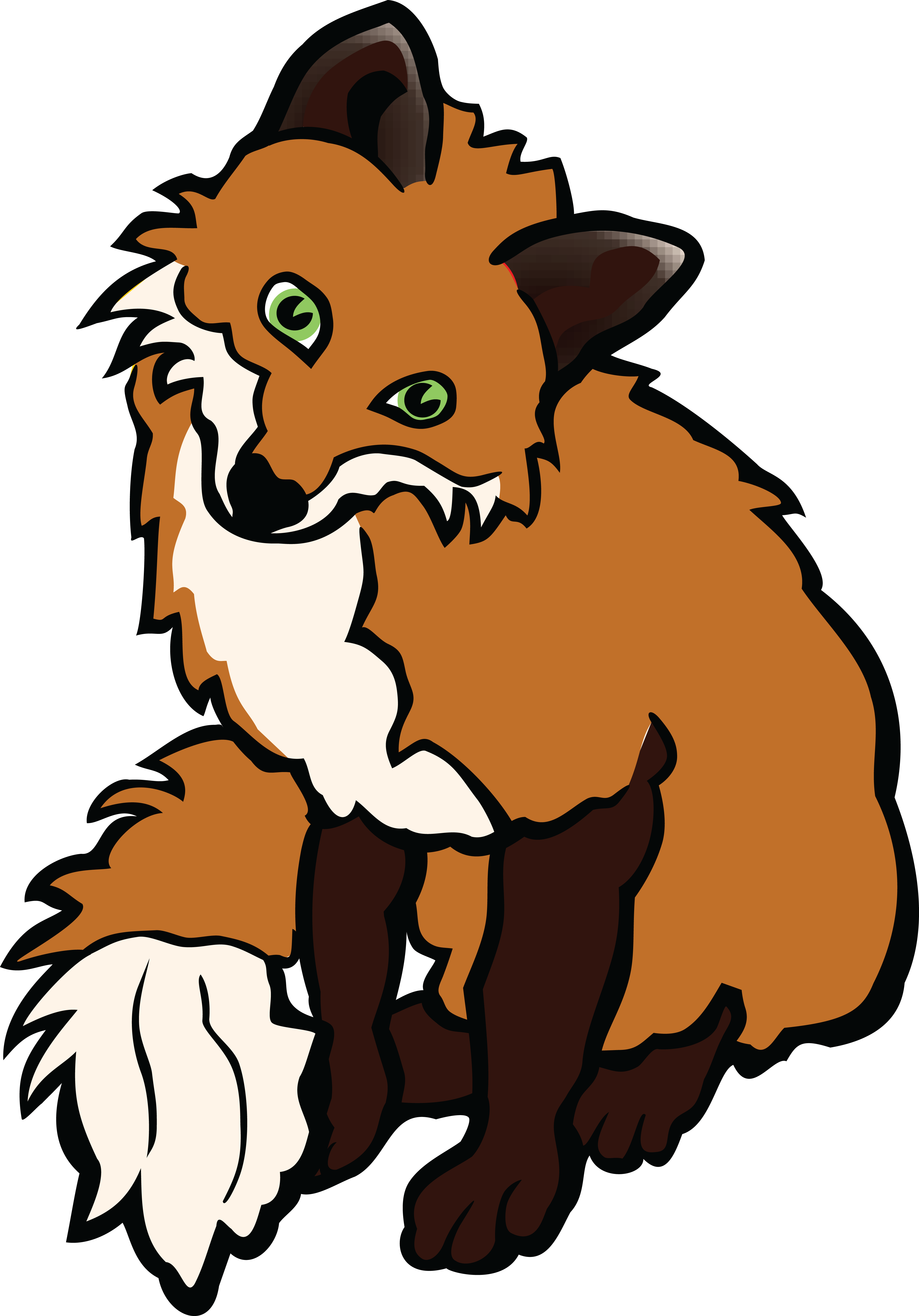 Free Clipart Of A Fox - Fox Clip Art Black And White Free (4000x5726), Png Download