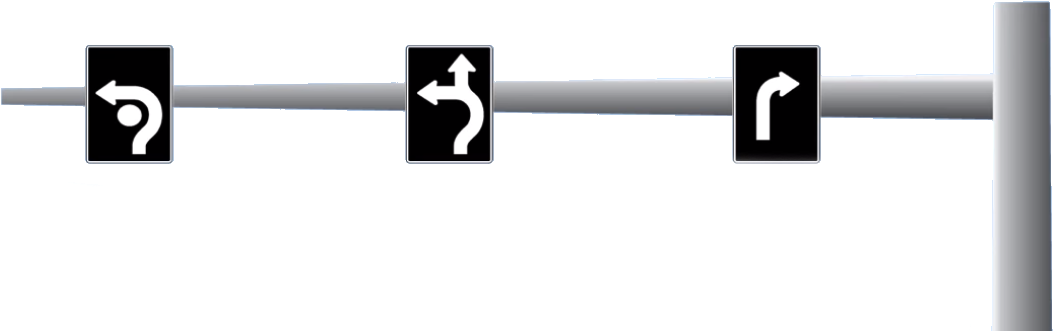 Overhead Lane Markings Street Sign - Traffic Sign (1092x344), Png Download