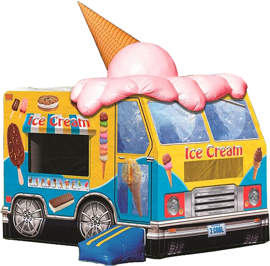 Ice Cream Truck Bounce House Rental In Iowa City Cedar - Bouncy Castle Ice Cream (555x555), Png Download