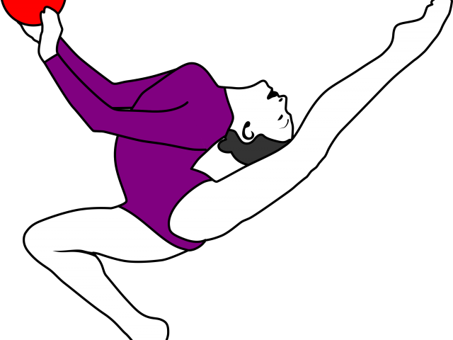 Ball Clipart Gymnastics - Ginasta Desenho Png (640x480), Png Download