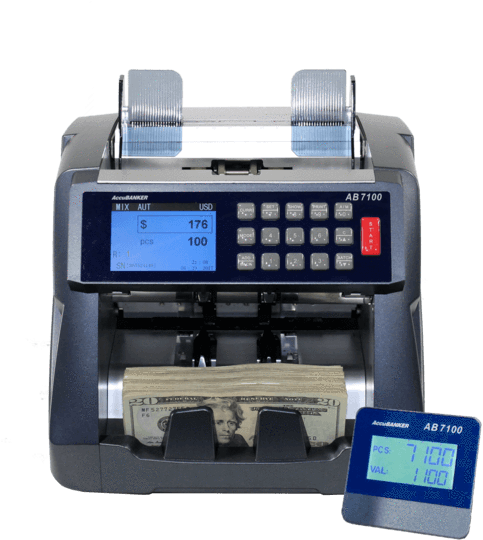 Accubanker Ab7100 Mixed Bill Counter With Panel - Accubanker Ab7100 (566x600), Png Download