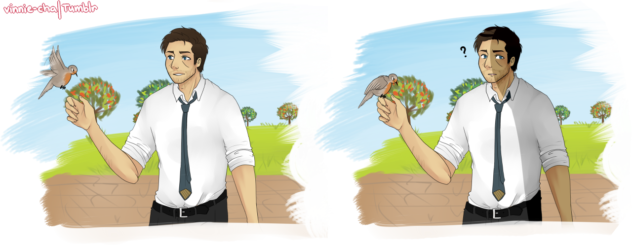 • My Art Supernatural Dean Winchester Castiel Spnfanart - Illustration (1280x497), Png Download