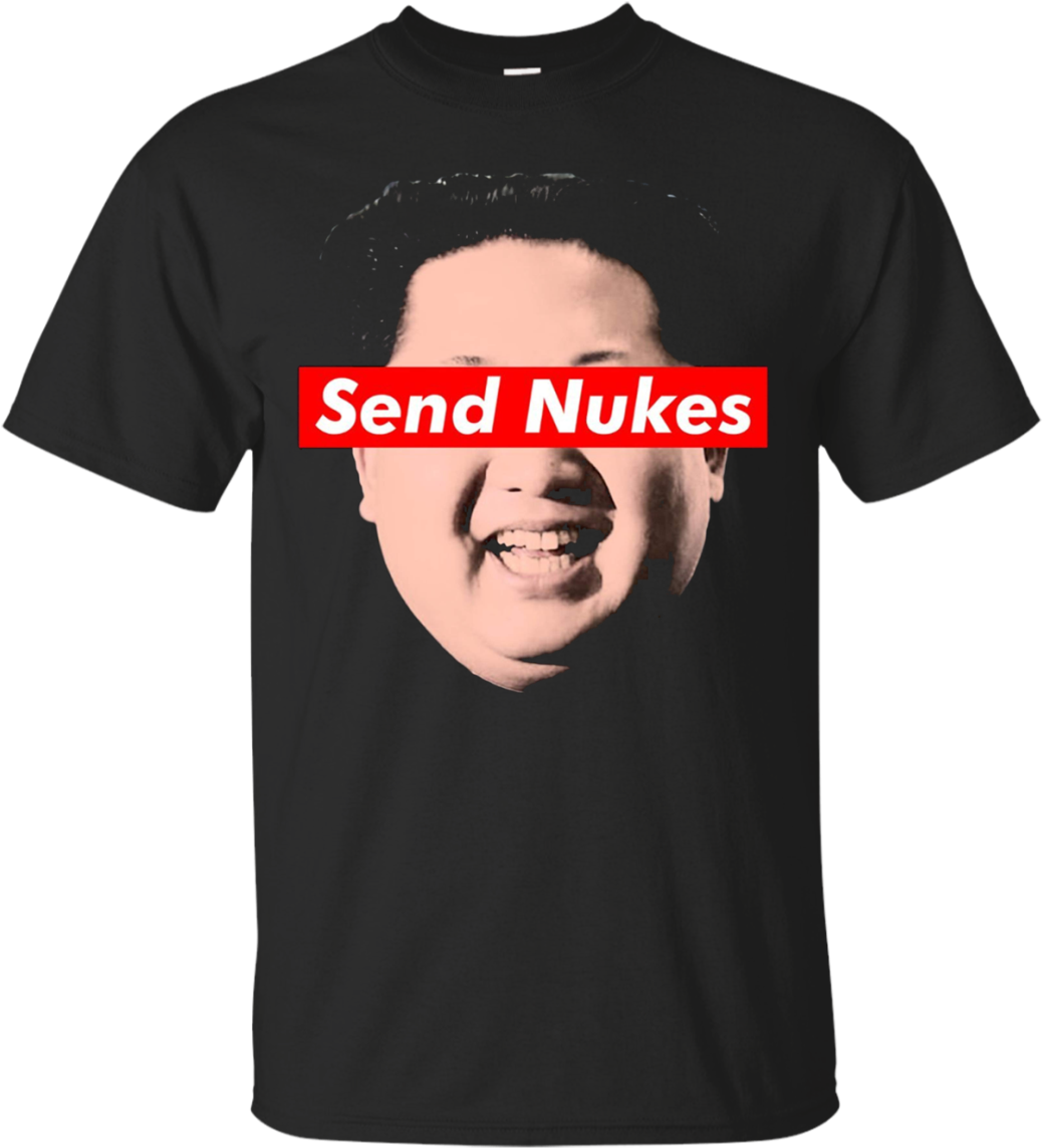 Send Nukes Kim Jong-un Funny Parody Novelty Apparel - Dragon Ball Super Broly T Shirt (1155x1155), Png Download