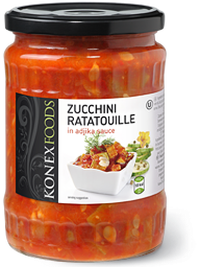 Zucchini Ratatouille In Adjika Sauce 580 Ml - Eggplant Ratatouille Konex (560x632), Png Download