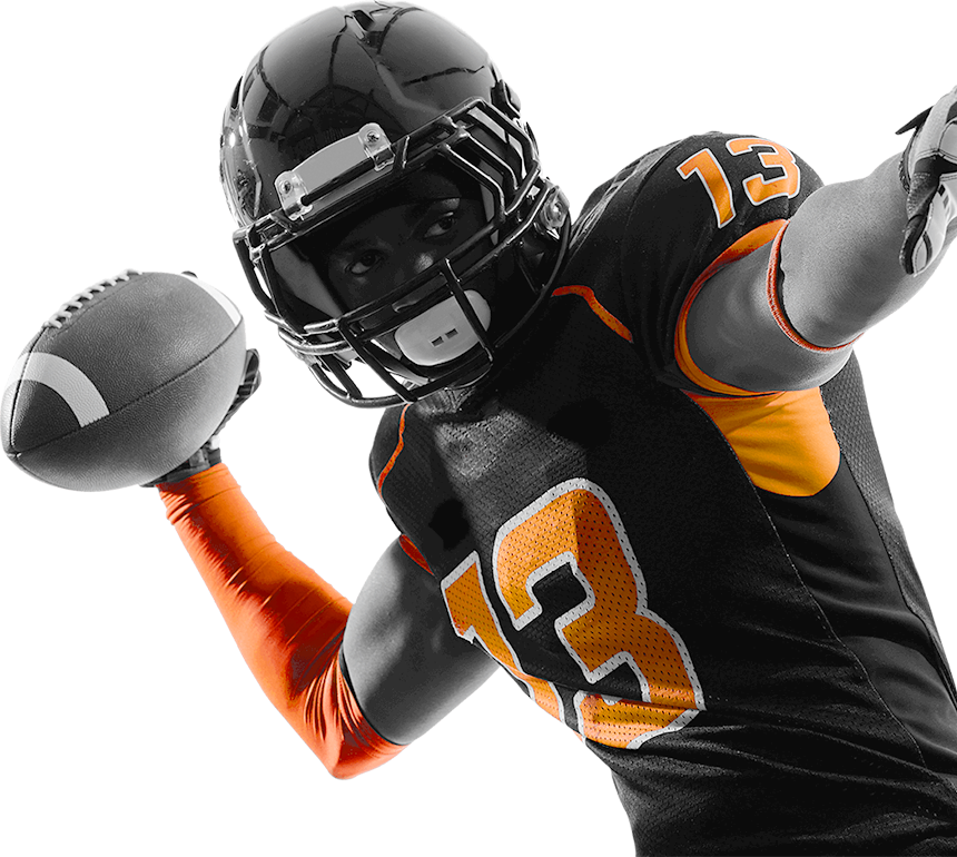 Player - American Football Player Quarterback Passing Portrait (860x770), Png Download