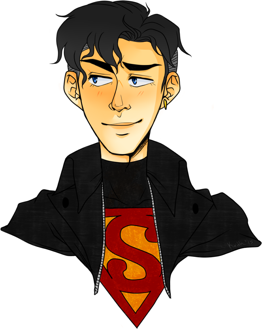 ““i Tried My Hand At 90s Superboy - Cartoon (937x1155), Png Download