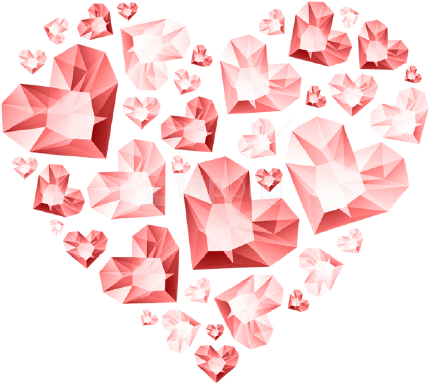 Free Png Red Hert Of Diamond Hearts Transparent Png - Pink Diamond Transparent Png (850x760), Png Download