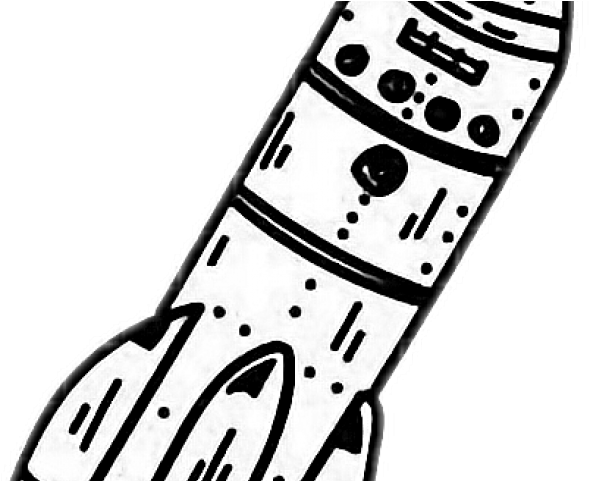Drawn Spaceship Rocket - Space And Astronaut Drawing (640x480), Png Download