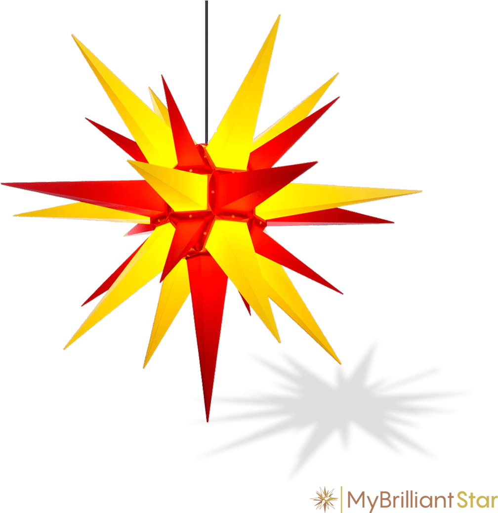 Original Herrnhut Plastic Star, Yellow / Red, ~ 130 - Herrnhuter 130 Cm (1080x1080), Png Download
