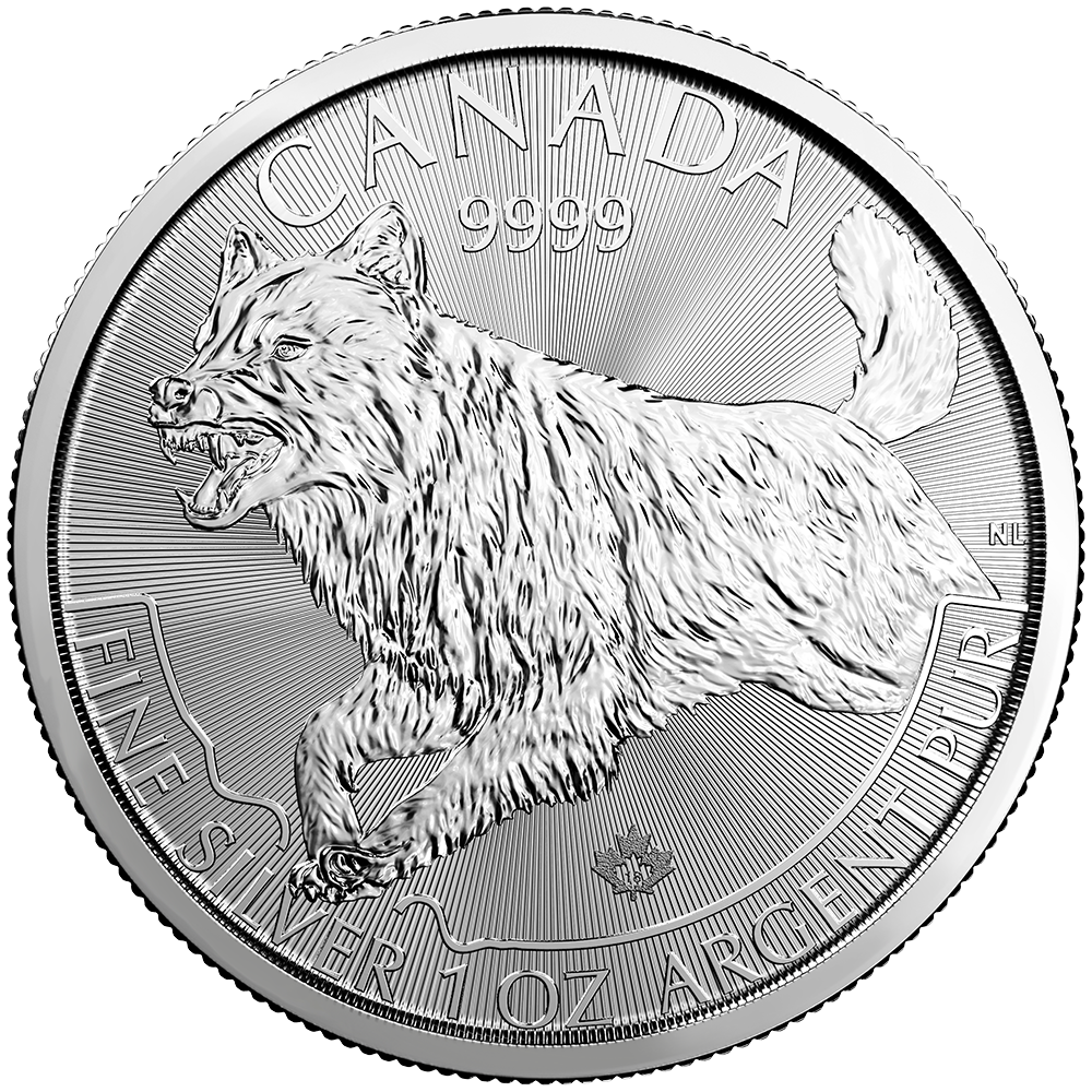 Rcm Predator Series Silver Coins - Predator Series Wolf Silver Coin (1000x1000), Png Download