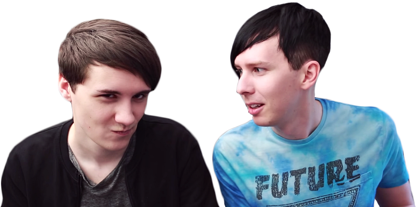 Dan And Phil Black And Blue (852x470), Png Download
