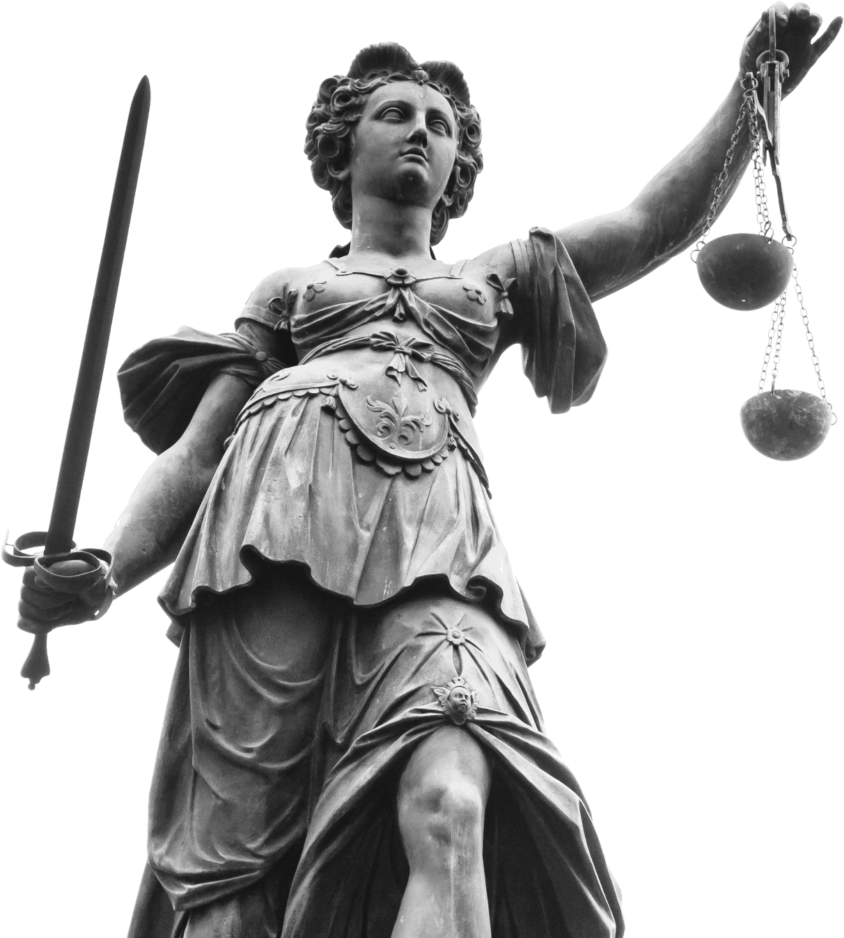 Woman Statue Holding A Sword And A Scale - Justice Statue Png (1500x1500), Png Download