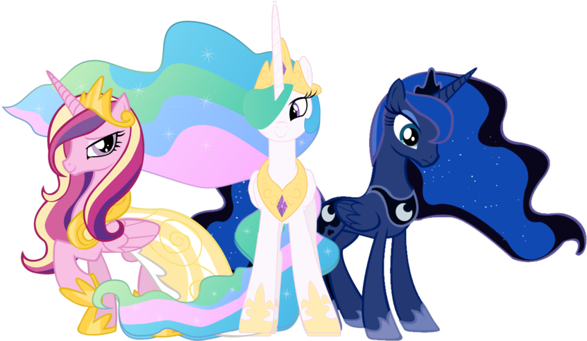 Princess Luna And Celestia And Cadence - Friendship Is Magic Princess Cadence (846x492), Png Download