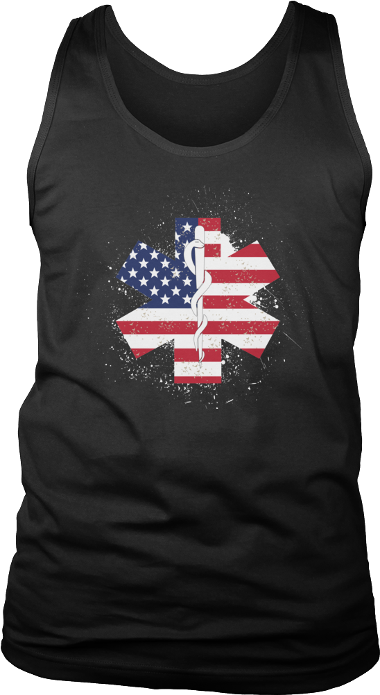 Emt Flag Star Of Life - Shirt (1000x1000), Png Download