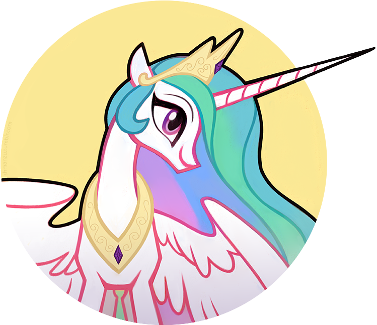 Shmanzu, Circle, Princess Celestia, Safe, Simple Background, - Cartoon (800x686), Png Download