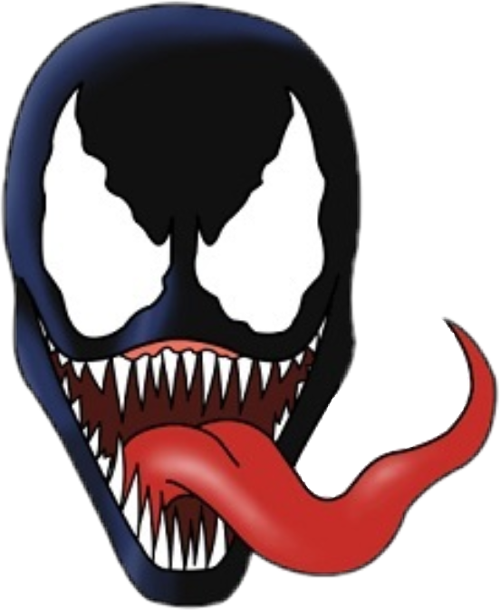 Venom Clipart Marvel Venom - Venom Cartoon Drawing Face (552x673), Png Download