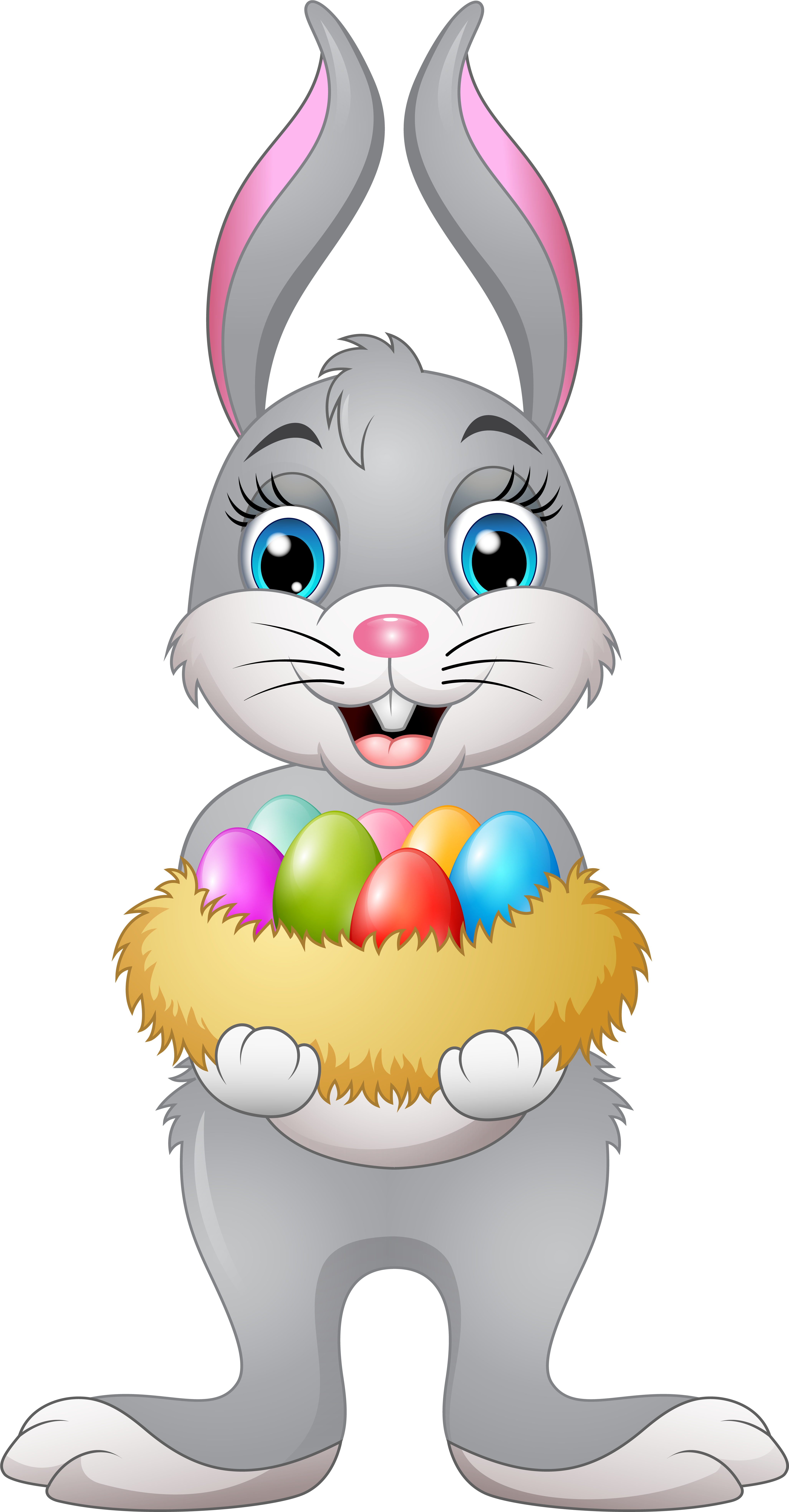 Easter Bunny Transparent Image - Easter Bunny Holding Easter Egg (4234x8000), Png Download