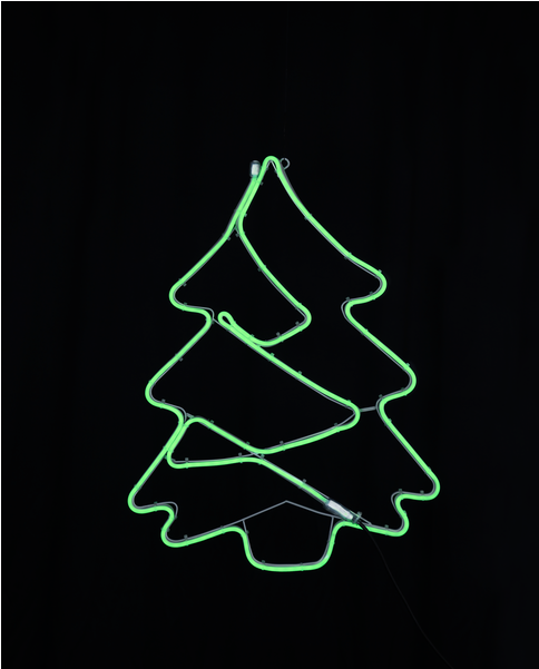 Silhouette Neoled - Christmas Tree (600x600), Png Download