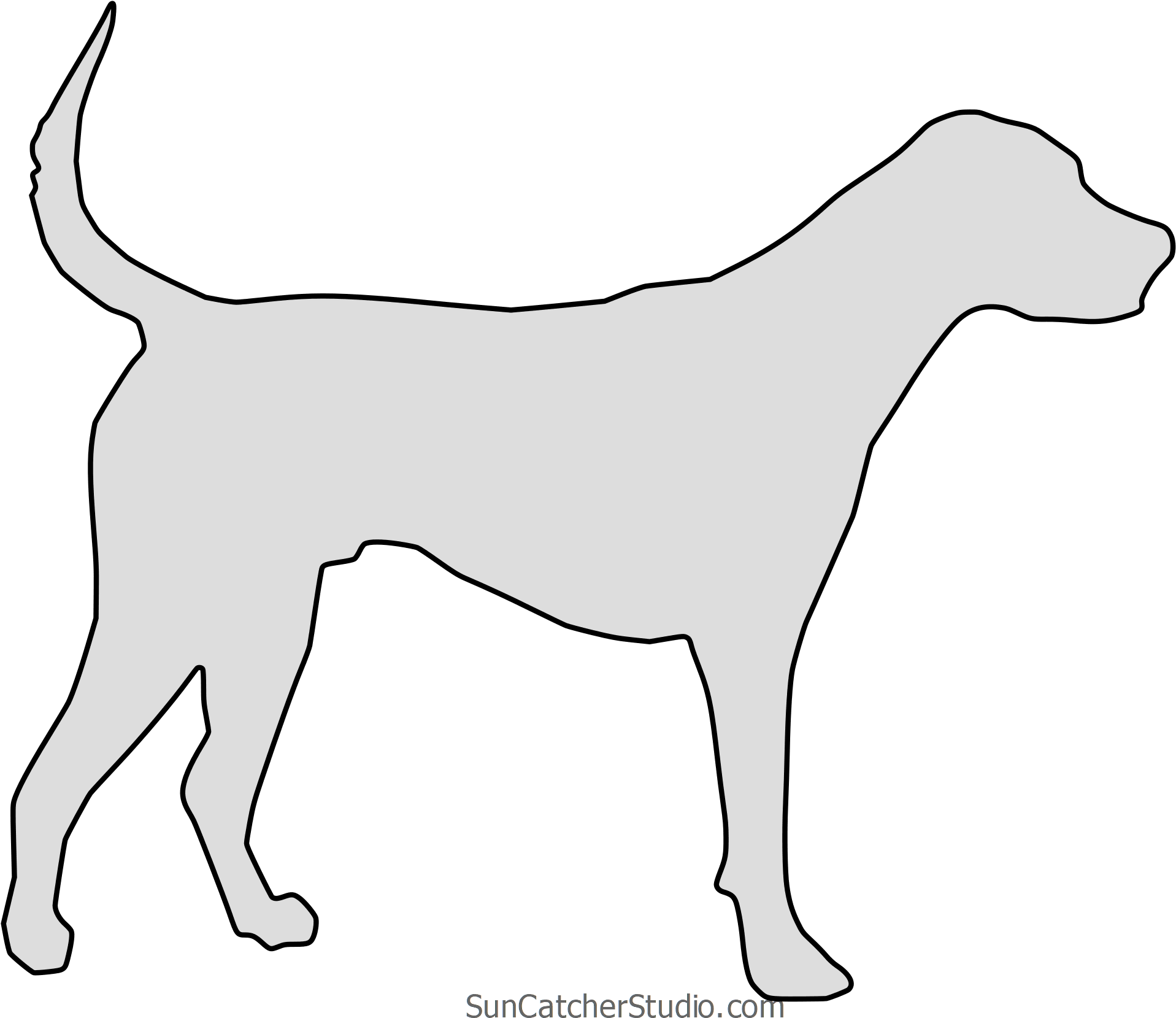 Free Foxhound Dog Breed Silhouette Pattern Scroll Saw - Harrier (2000x1745), Png Download