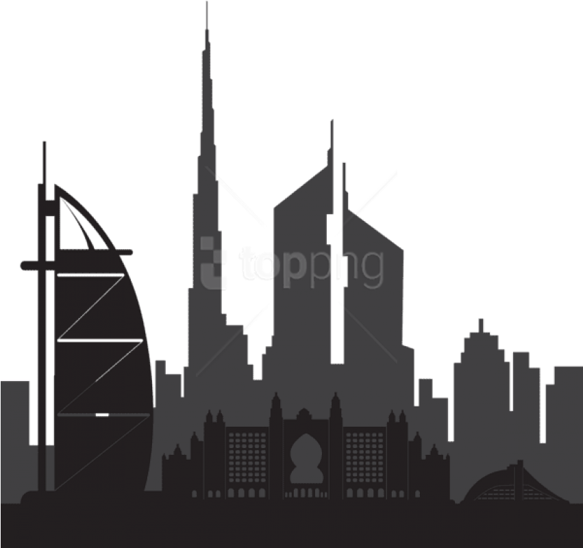 Dubai Silhouette Png Png - Dubai Clip Art (850x807), Png Download