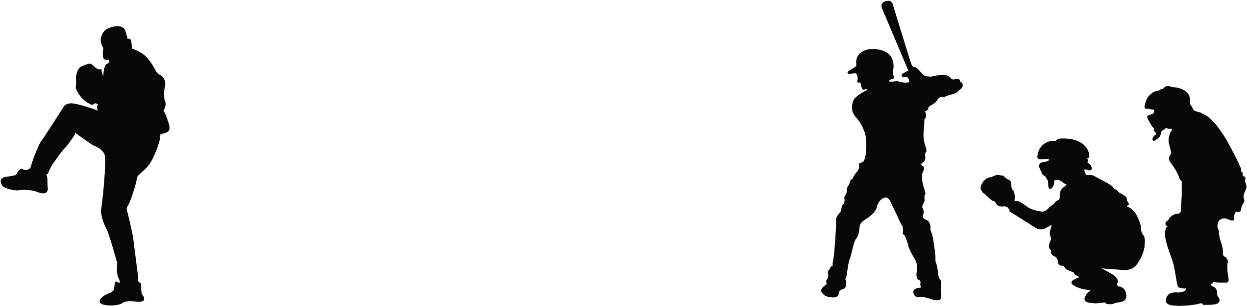 Join The Blue Crew - Baseball Umpire Umpire Silhouette (2552x630), Png Download