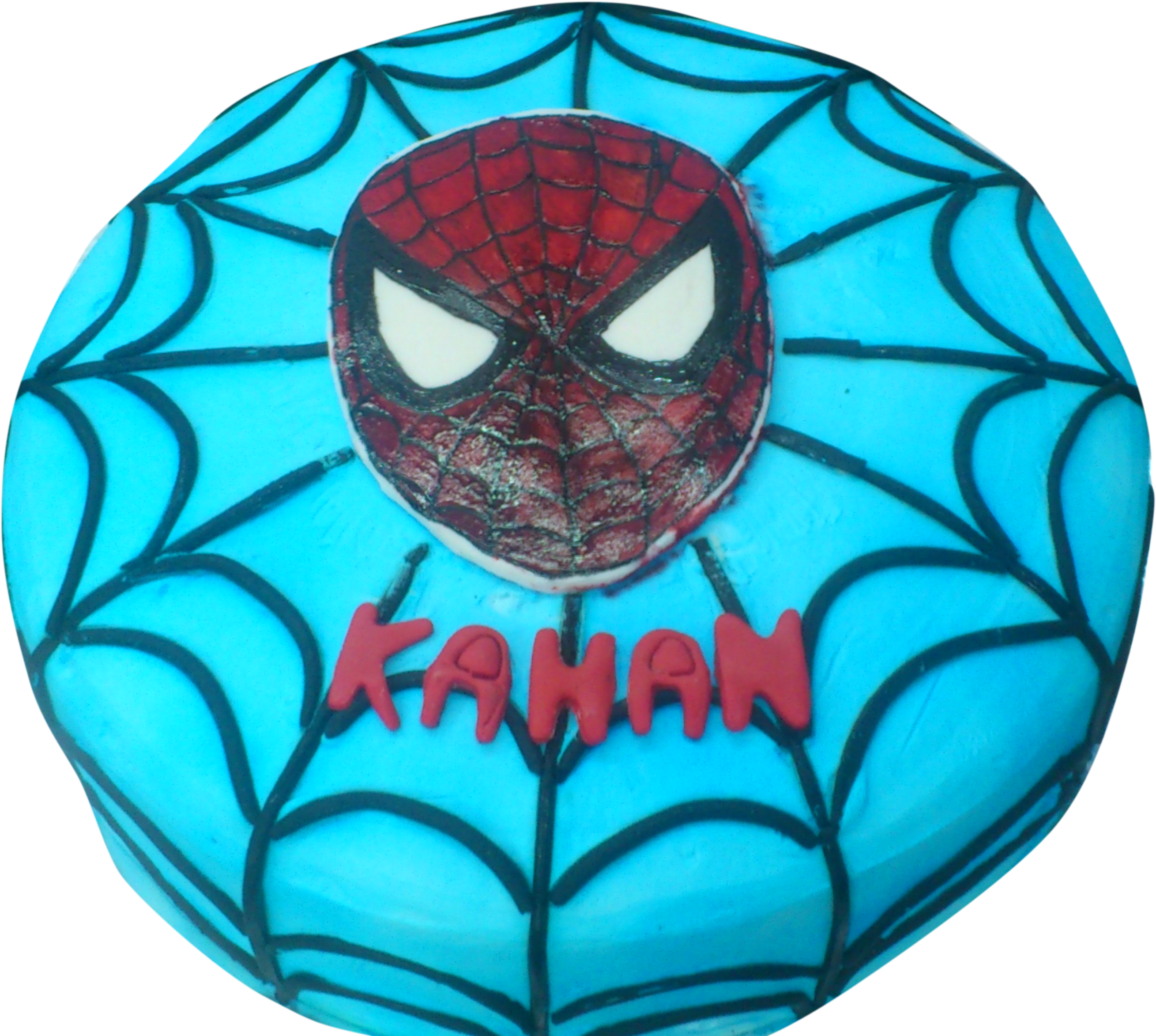 Spider Man Face Cake Barbie Doll Cake Pink & White - Spider-man (3264x2448), Png Download