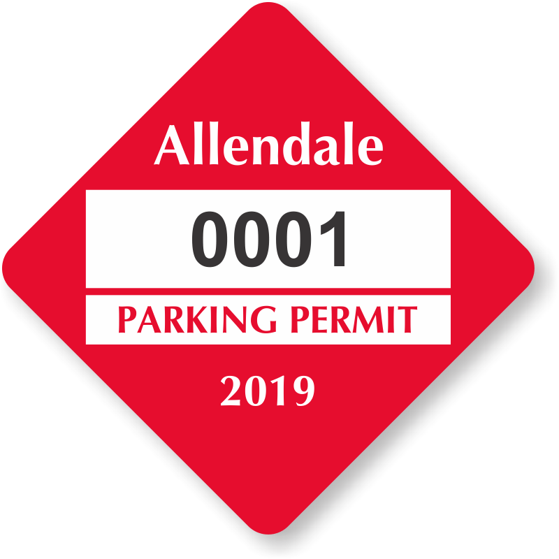 Diamond Shaped Parking Stickers Windows - Sign (800x800), Png Download