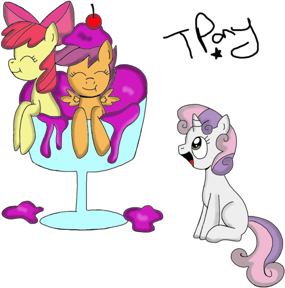 Ice Cream Pony Pink Mammal Cartoon Vertebrate Fictional - Mlp Ice Cream Cmc (600x598), Png Download