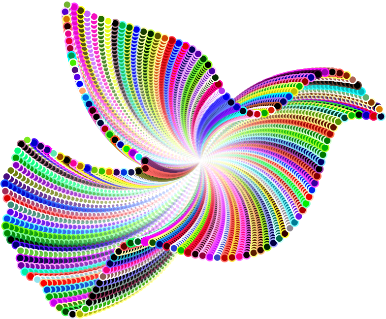 Psychedelic Peace Dove - Fractal Art (784x648), Png Download
