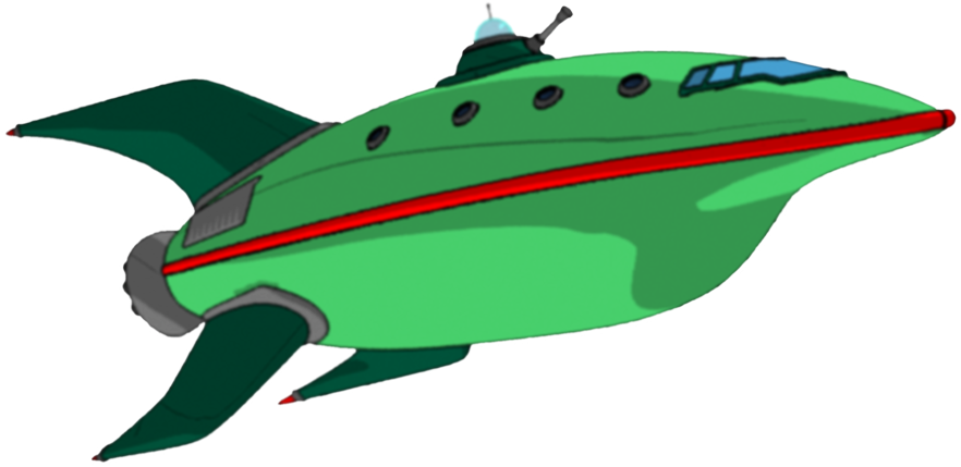 Download - Futurama Planet Express Ship Png (1000x750), Png Download