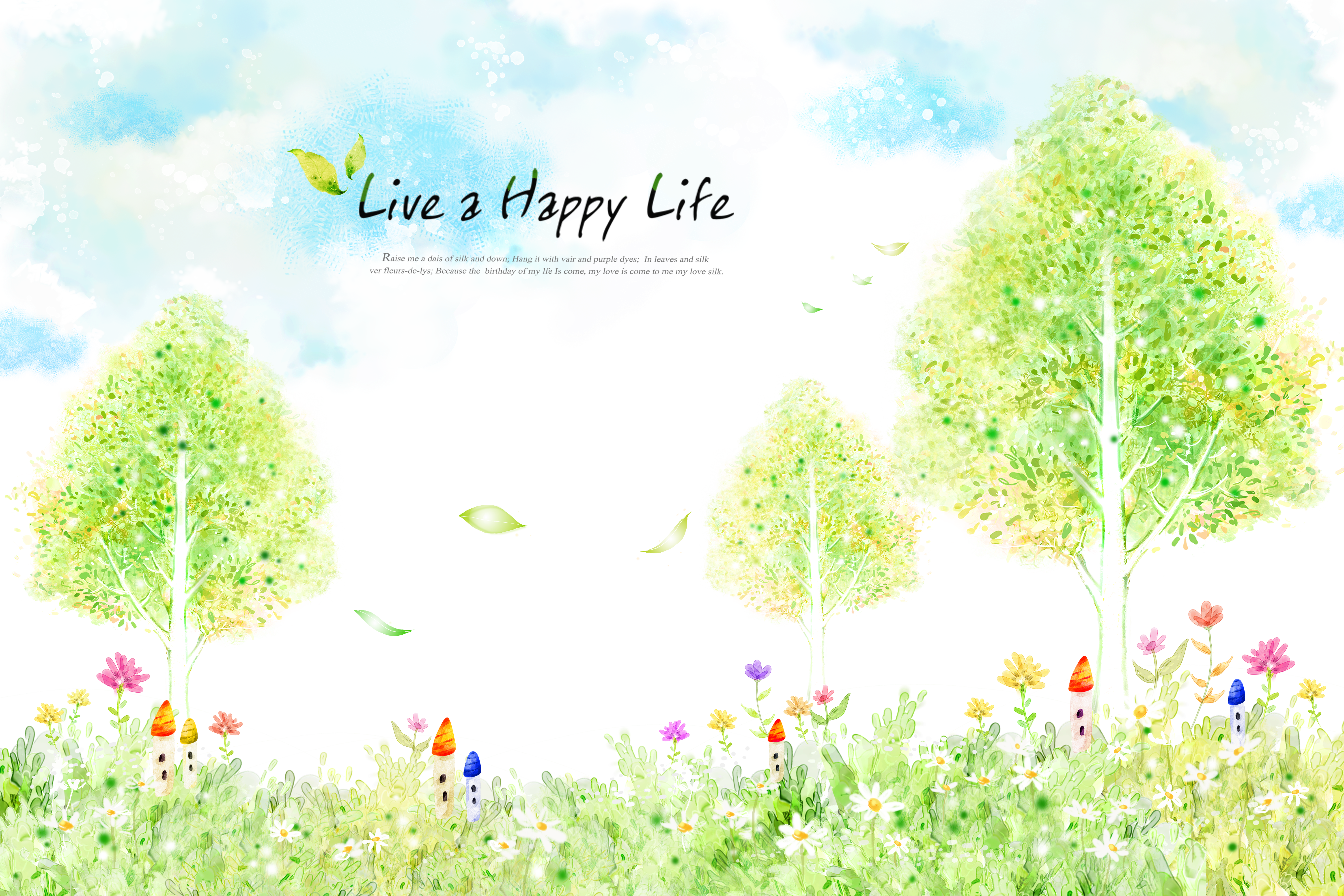 Spring Watercolor Background (6000x4000), Png Download