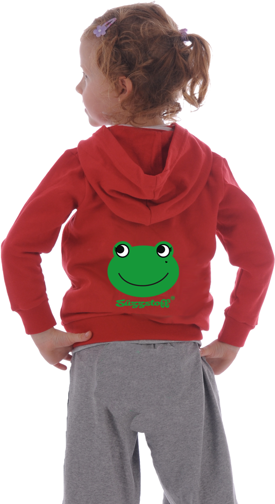 Kids Zip Hoodie With Frog On The Back ♥ - Toad (658x1000), Png Download