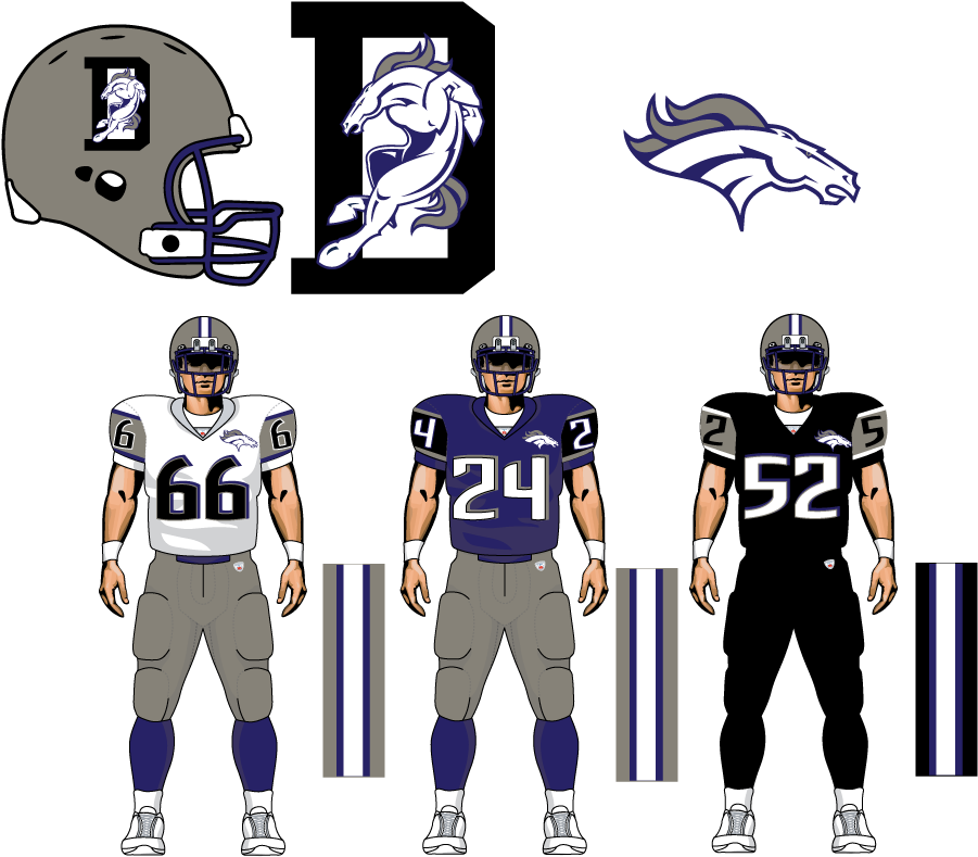 Broncos - Kick American Football (900x821), Png Download