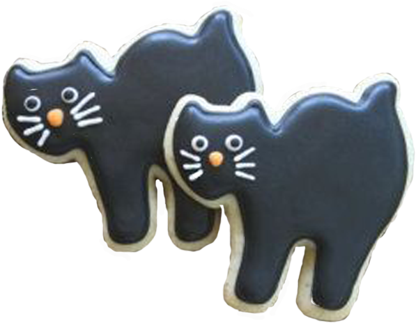 Download Black Cat Decorated Halloween Cookie - Cartoon PNG Image with No Background - PNGkey.com