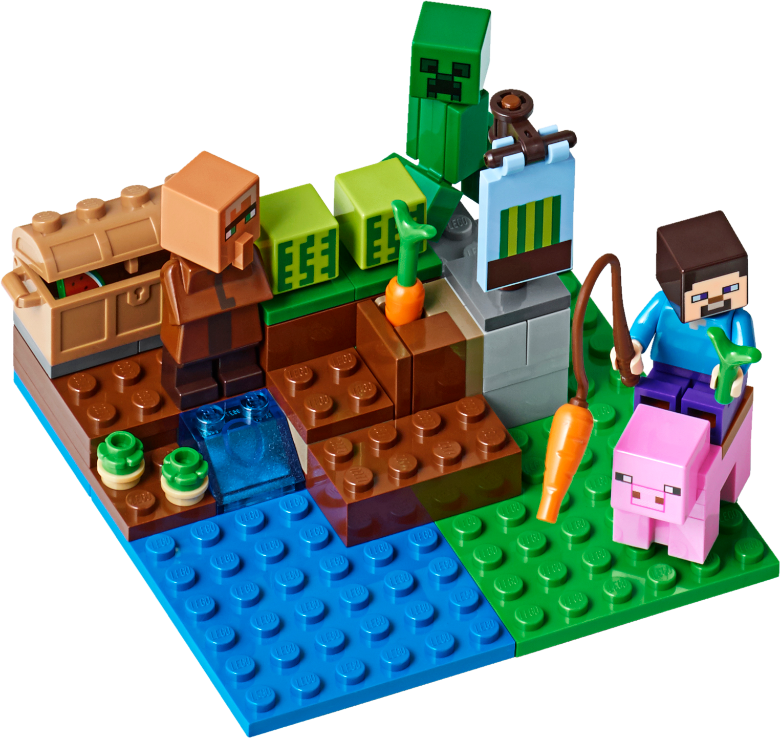 The Melon Farm - Lego Minecraft Melon Farm (2400x1799), Png Download