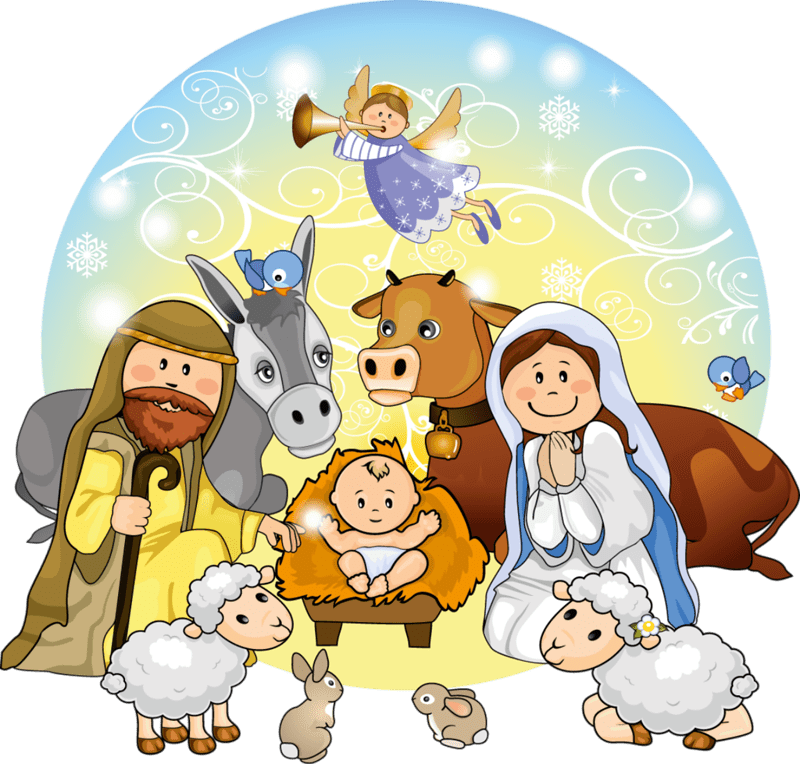 Cute Christmas Nativity Scene Clip - Christmas Nativity Clipart (800x764), Png Download