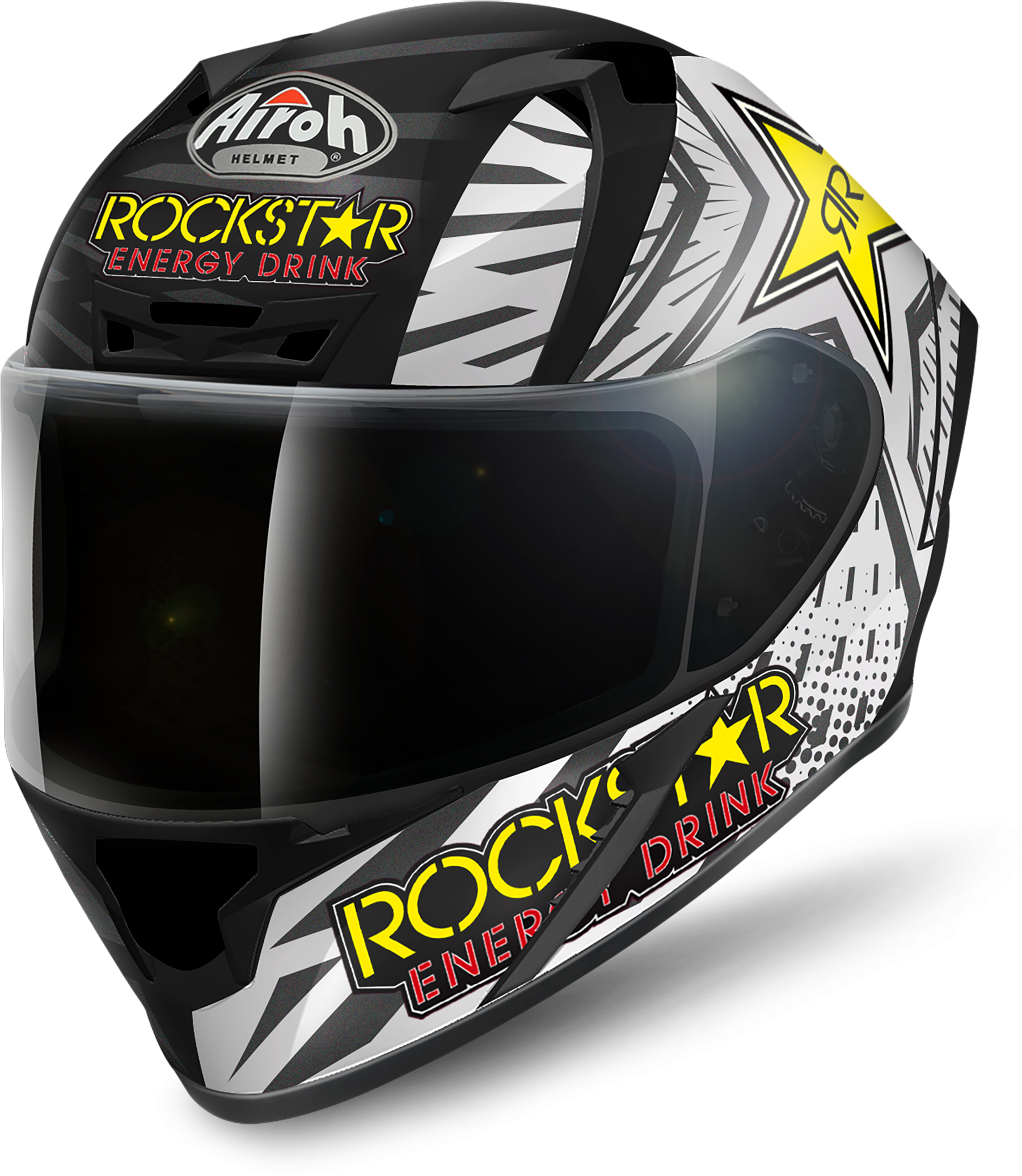 2018 Helmet Full Face 'valor' Rockstar Matt - Airoh Valor Rockstar (2455x2220), Png Download