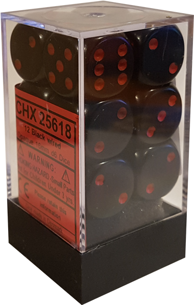 Chessex Black W/red Opaque 16mm D6 Dice Block - Box (600x600), Png Download