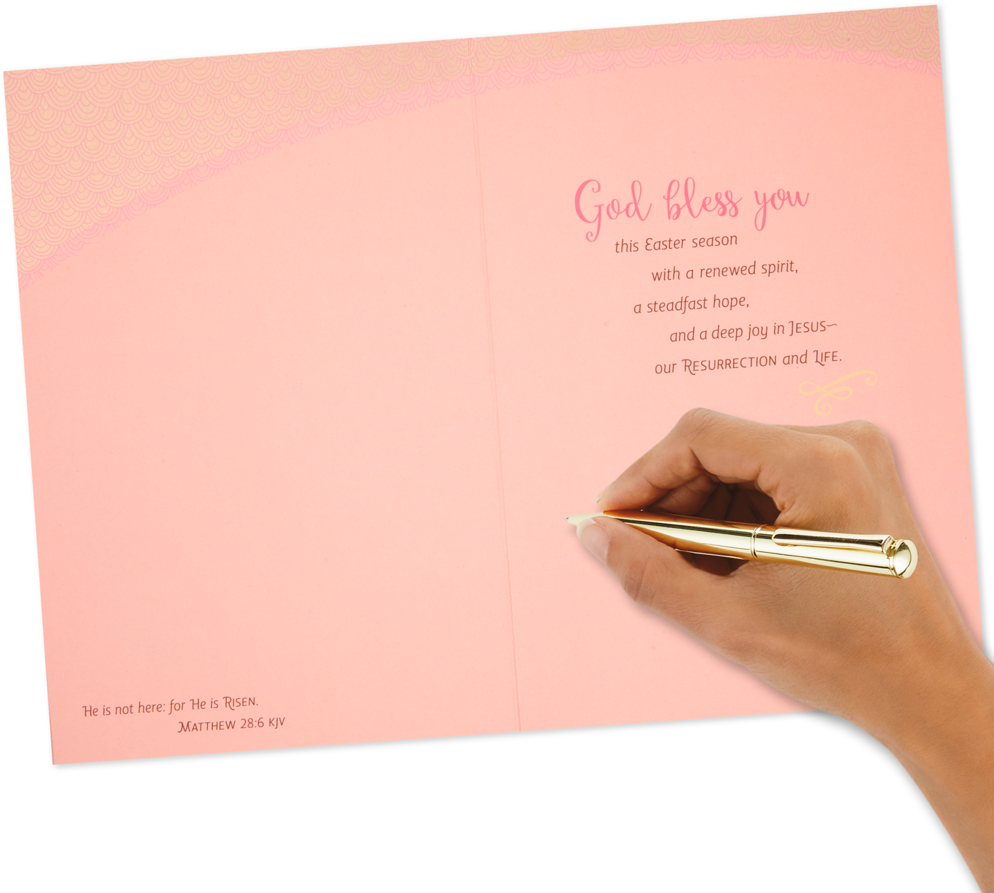 Floral Cross He Is Risen Religious Easter Card - Document (1470x1470), Png Download