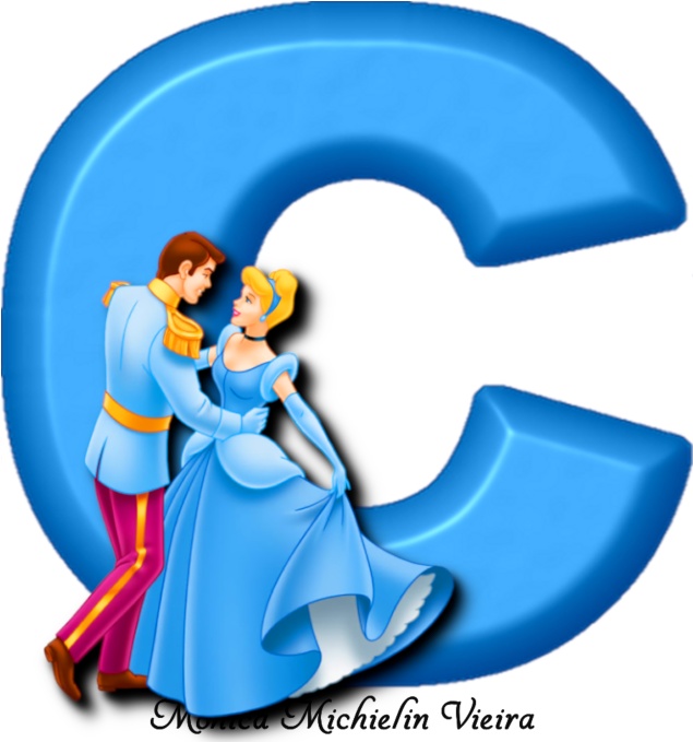 Alfabeto Cinderela Princesa E Príncipe Disney Png - Disney (700x700), Png Download
