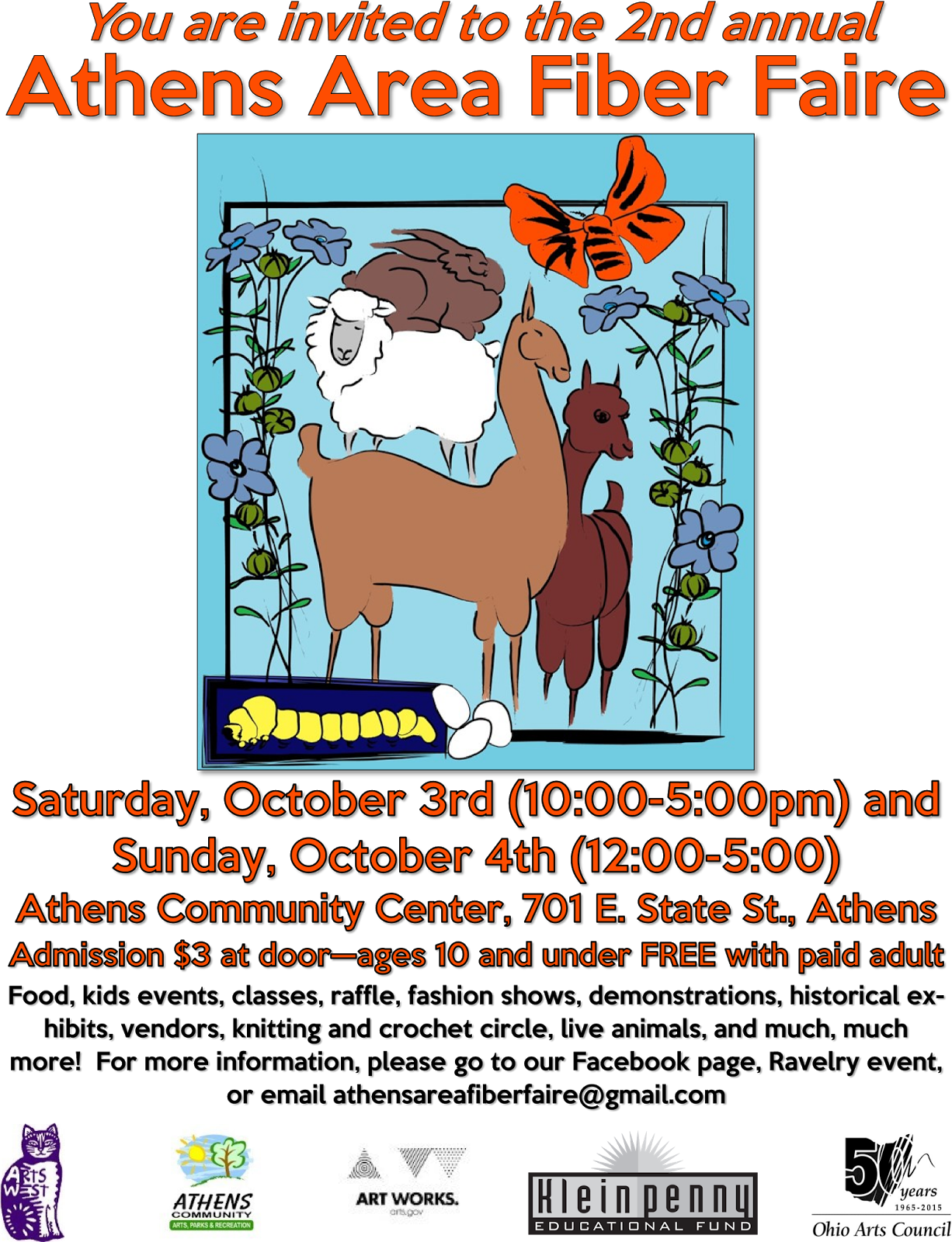 The 2nd Annual Athens Area Fiber Faire - Athens (1226x1600), Png Download