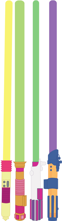 The Crystal Quartet's Lightsabers By Stu-artmcmoy17 - Star Wars (237x790), Png Download