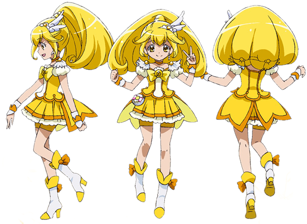 Glitter Peace - Yellow Anime Magical Girl (620x450), Png Download