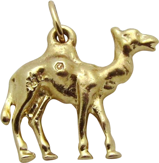Vintage 14k Gold Solid 3d Camel Charm From Charmalier - Arabian Camel (565x565), Png Download