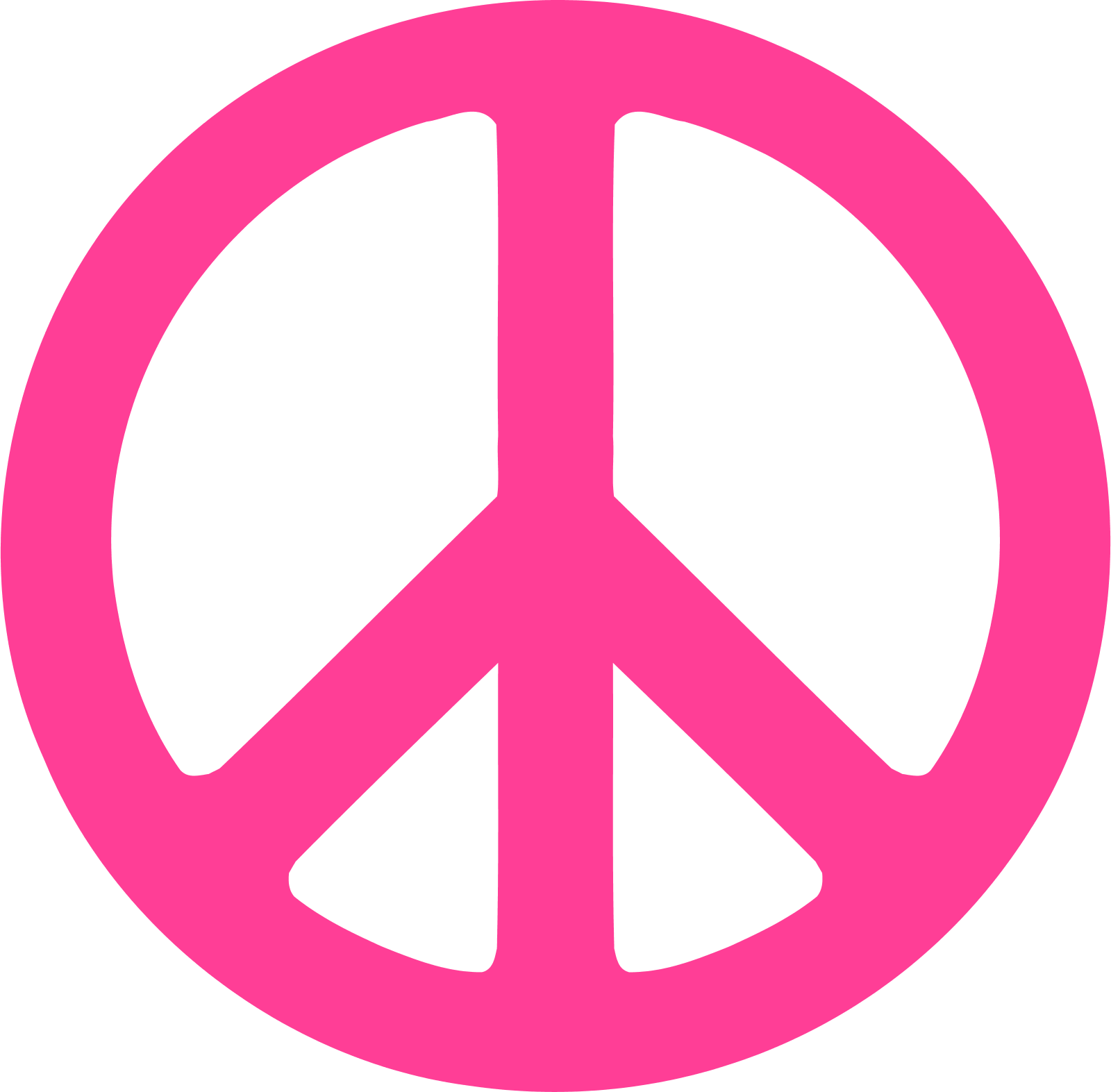 Peace - Pink Peace Sign (1600x1573), Png Download