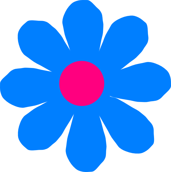 Blue Flower (594x597), Png Download