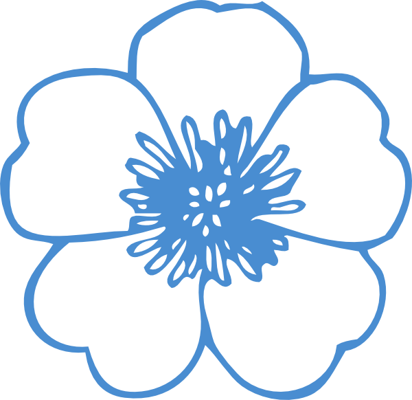 Blue Flower (600x582), Png Download