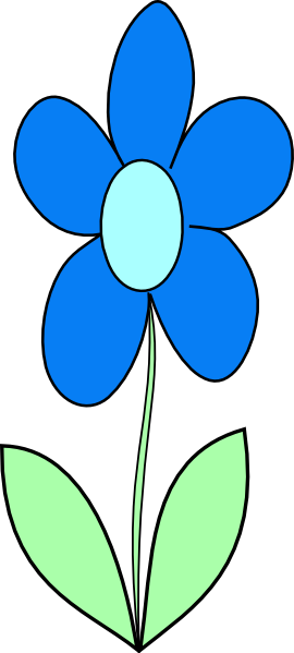 Blue Flower Svg Clip Arts 270 X 599 Px (270x599), Png Download