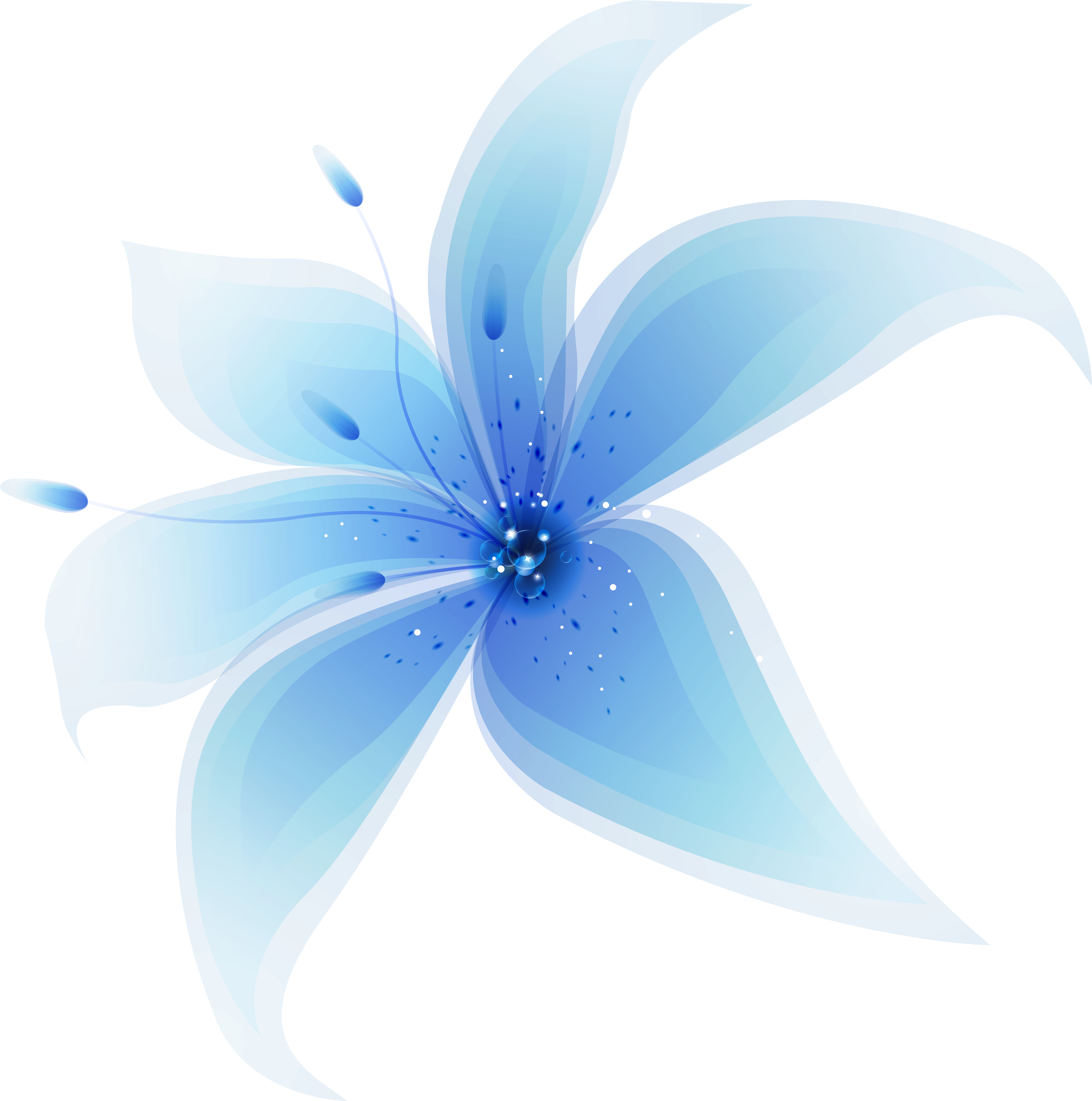 Decorative Blue Flower Png Clip Art Image - Clip Art (595x600), Png Download